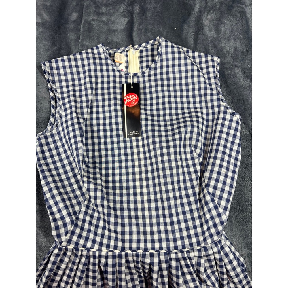Fritzi of California Gingham‎ Dress Vintage Sleeveless Fit & Flare Size 18 - Picture 2 of 11